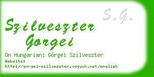 szilveszter gorgei business card